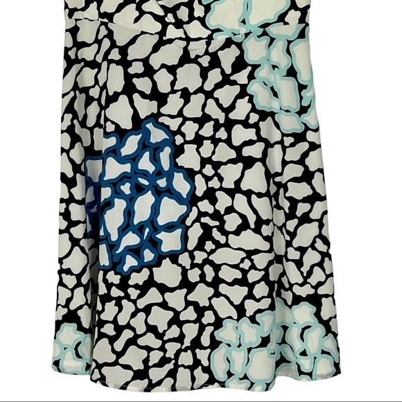 ANNIE GRIFFIN MAMIE GIRAFFE PRINT SILK SLEEVELESS FIT AND FLARE DRESS - Picture 5 of 12